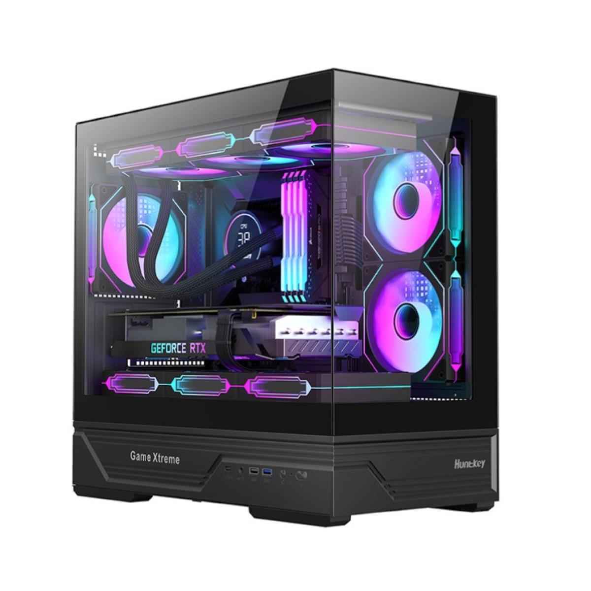 Huntkey GX760AE Fortune Lite Empty PC Gaming Case without Fans -Black