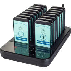 16 Pager Wireless Vibration Calling System for Restaurant & Café 300m
