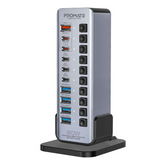 Promate GegaTower-60W Multi-Port USB-C Tower Hub – Fast Charge, 5Gbps Data Transfer