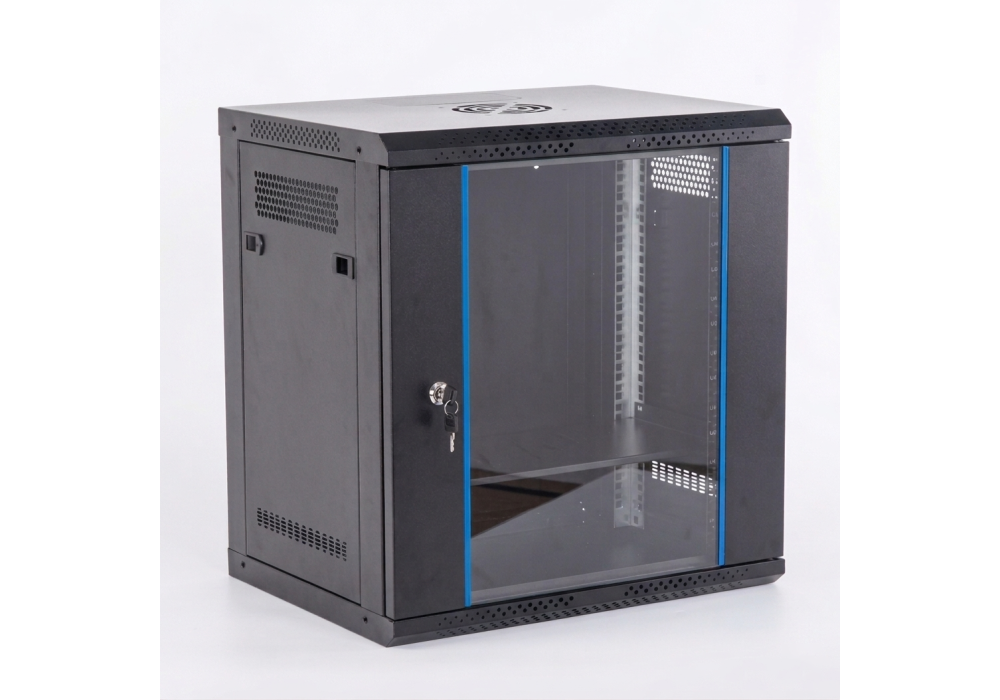 Extremetech 6U Wall Mount Network Cabinet (542x400mm) – SPCC Steel Server Rack Enclosure with Fan, Shelf & PDU - EXW1-5406