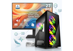 CompuMe 0.5 Gaming Bundle | Intel Core™ i5-14400F Processor NVIDIA GeForce RTX 5050 8GB GDDR6 16GB DDR4 3200MHz 1TB SSD NV3 6000MB/s w/ PRO MP273 E14A 27" FHD Computer Monitor