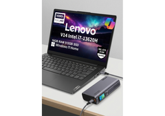 Lenovo V14 Gen 4 Laptop Free Power Bundle, Intel Core i7-13620H 13th Gen 4.9GHz High-Performance Processor, 16GB DDR4, 512GB SSD, 14" FHD, Ethernet (RJ-45), Windows 11 Home w/ Promate 130W Laptop & Mobile Power Bank 20000mAh Titan-130