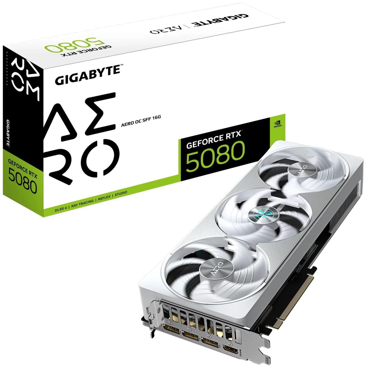 GIGABYTE GeForce RTX 5080 AERO OC SFF 16GB GDDR7- Graphics Card | GV-N5080AERO OC-16GD | - CompuMe GIGABYTE GeForce RTX 5080 AERO OC SFF 16GB GDDR7- Graphics Card | GV-N5080AERO OC-16GD | - CompuMe