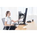 North Bayou NB L100 22-27'' Sit-Stand Workstation Desk Table Clamp Dual LCD Monitor Holder Mount