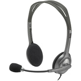 Logitech H111 Wired Stereo Headphones with Noise Cancelling Microphone 3.5 Mm Audio Jack /mac/laptop/smartphone/tablet Black