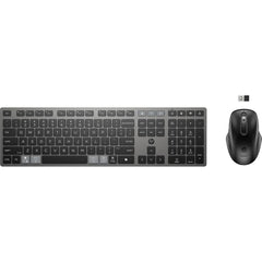 HP 725 Multi-Device Rechargeable Wireless Keyboard and Mouse Combo , up to 2 Months (Keyboard) 30 Days (Mouse) of Usage From a 3-Minute Charge