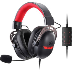 Redragon H376br Aurora Wired Gaming Headset, 7.1 Surround Sound Over Ear Headphone W/40 Mm Audio Drivers, Advanced Eq Mode, 240g Lightweight, Cozy Memory Foam Pads, Usb Powered For Pc/ps4/ns Black