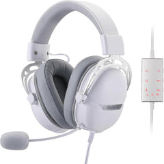 Redragon H376wg Aurora Wired Gaming Headset, 7.1 Surround Sound Over Ear Headphone W/40 Mm Audio Drivers, Advanced Eq Mode, 240g Lightweight, Cozy Memory Foam Pads, Usb Powered For Pc/ps4/ns White - CompuMe