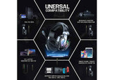 Wired Headset Onikuma B15 Adjustable Rgb Tri-Mode Gaming Earphone Noise Isolation Wireless Headphones With Mic