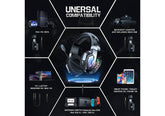 Wired Headset Onikuma B15 Adjustable Rgb Tri-Mode Gaming Earphone Noise Isolation Wireless Headphones With Mic