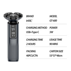 HTC Rotating Tripler Shaving, Grey - GT-600