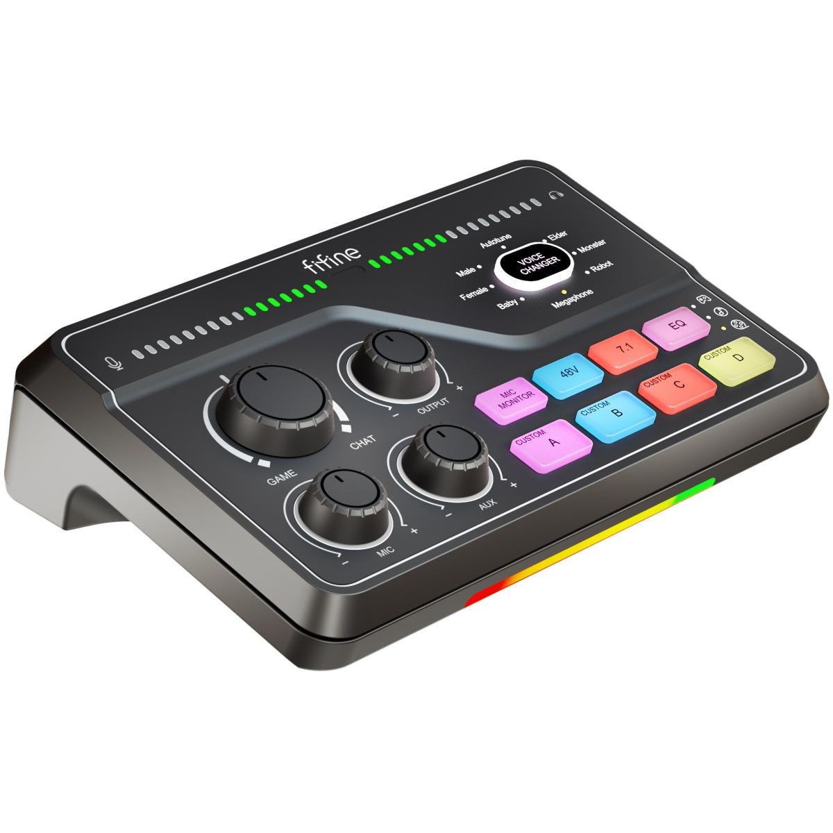 Fifine SC8 RGB PC Recording Studio Audio Sound Cards Mixers External XLR Live Streaming USB Gaming Audio Sound Card | SC8 | Fifine SC8 RGB PC Recording Studio Audio Sound Cards Mixers External XLR Live Streaming USB Gaming Audio Sound Card | SC8 |