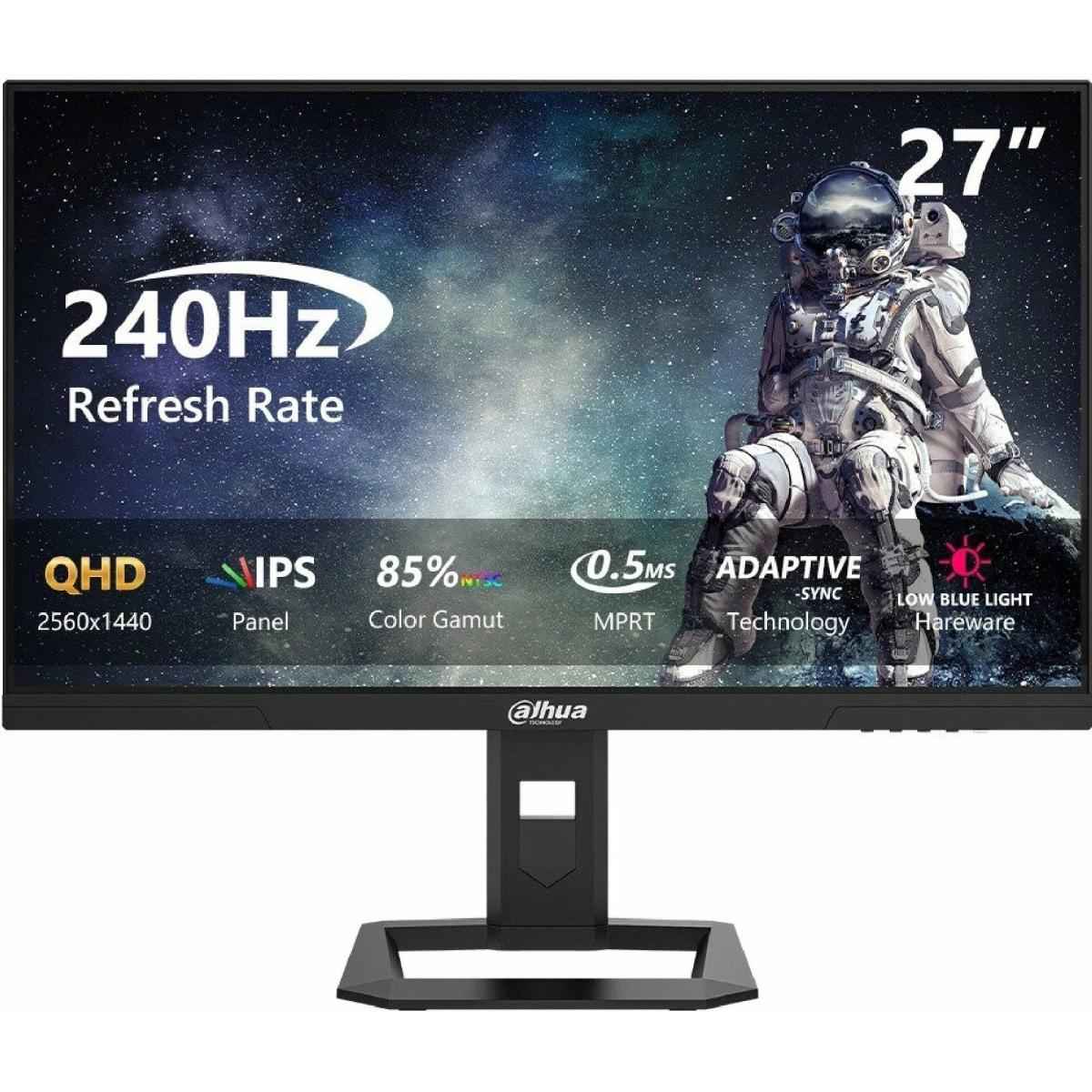 Dahua Lm27 E341a 27" Ips Qhd 2k 240hz 0.5ms 95% Dci P3 Adaptive Sync Adjustable Stand W/ 2x Hdmi, 2x Displayport Black