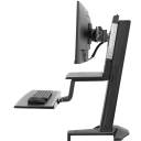 North Bayou NB L100 22-27'' Sit-Stand Workstation Desk Table Clamp Dual LCD Monitor Holder Mount