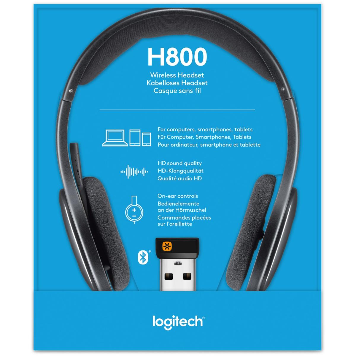 Logitech H800 Bluetooth Wireless Headset With Mic For Pc, Tablets And Smartphones, Black - CompuMe Logitech H800 Bluetooth Wireless Headset With Mic For Pc, Tablets And Smartphones, Black - CompuMe