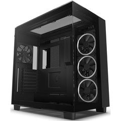 NZXT H9 Elite Premium Dual-Chamber Mid-Tower Tempered Glass Gaming Case w- 3xF120 RGB Duo + F120Q Rear Fans & USB Type-C Port - Black - H9 Elite Black -