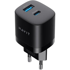 HAVIT UC303 EU 2-Port Travel Charger – 30W (Black)