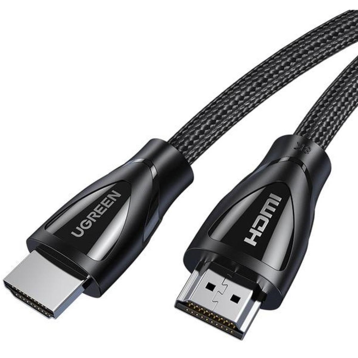 UGREEN HDMI 2.1 Ultra High Speed Cable Up To 8K@60 , 4K@120Hz, Cotton braided, 180 Degree, Nickel plated- 2M - 80403 - - CompuMe