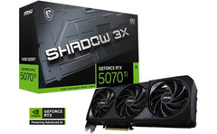 Msi Geforce Rtx 5070 Ti Shadow 3x Oc 16gb Gddr7 256 Bit Memory, 2482 Mhz Boost Clocks, 8960 Cuda Cores, 28 Gbps Memory Speed, Pci Express Gen 5