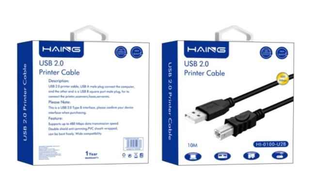 Haing Hi 0100 U2b Usb 2.0 A B Printer Cable 10m