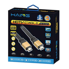 HAING HI-0105-HDF Flat HDMI V1.4 Cable High Speed + Ethernet Gold 3d HD HDTV Lead -5M