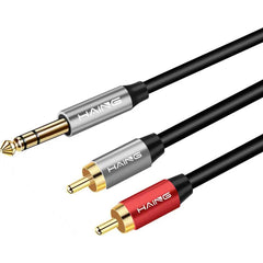HAING HI-0151-ARC-1M 6.5mm TRS to 2 RCA Audio Cable 1M