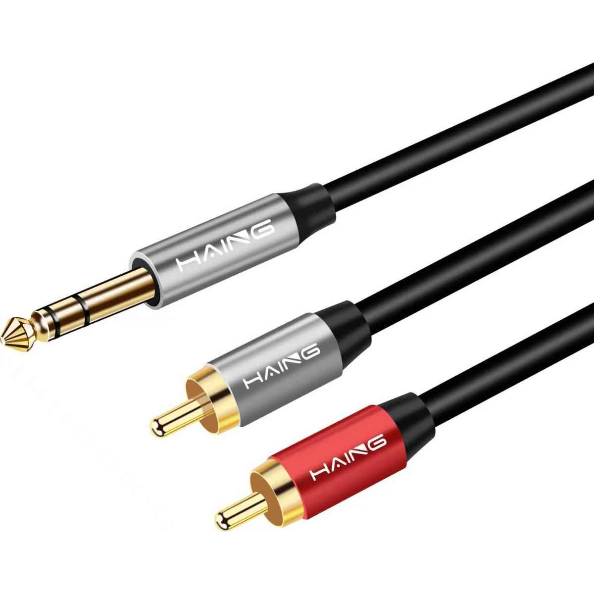 HAING HI-0151-ARC-3M 6.5mm TRS to 2 RCA Audio Cable 3M