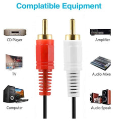 HAING HI-0202-RCA 2 RCA Male to 2 RCA Male Audio Cable 3M