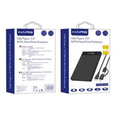 HAING HI - 0259 - U3H USB Type - C 2.5" SATA Hard Drive Enclosure with portable external hard drive