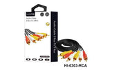 Haing Hi 0303 Rca 3 Rca Male to 3 Rca Male Audio Cable 1.5 meter with cables