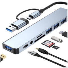 HAING TYPE C 8 in 1 USBMulti-Function Adapter. HI-0802-UTA