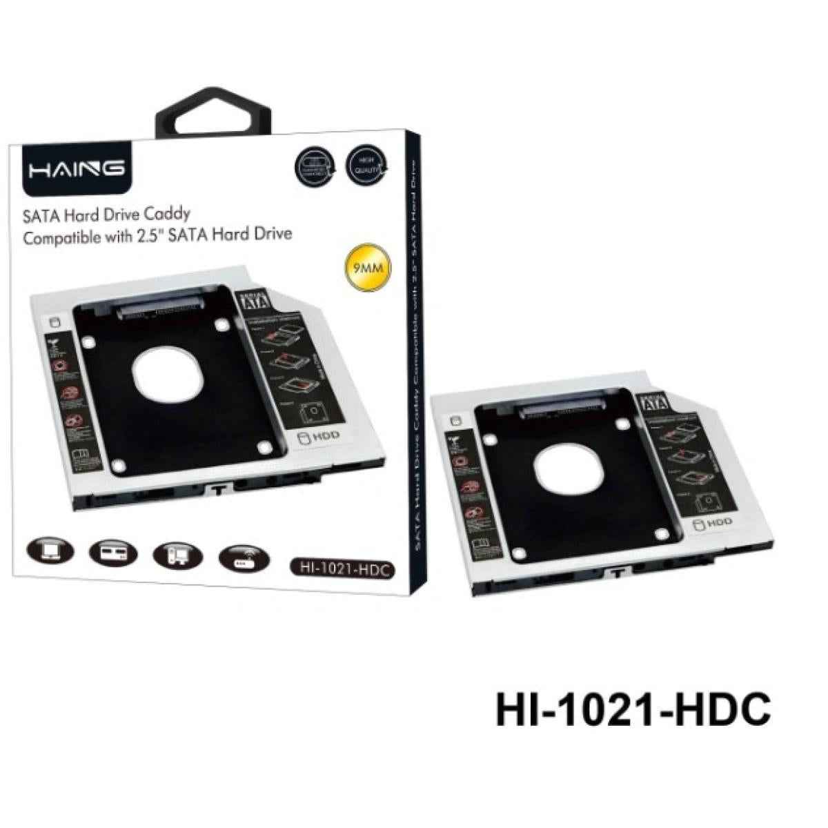 HAING HI-1021-HDC SATA Hard Drive Caddy Compatible with 2.5" SATA Hard Drive 9MM