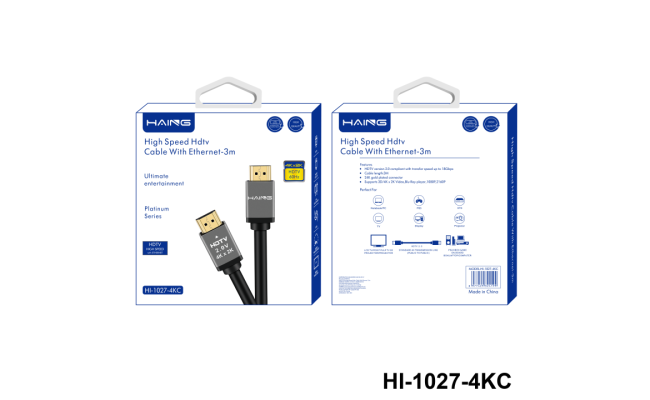 Haing Hi 1027 4kc 3 meter High Speed HDMI Cable with Ethernet 3 meter
