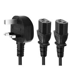 HAING HI - 1061 - UPC - 2 meter UK 3 Pin Y Splitter Power Cable 2 meter with cables