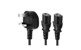 Haing Hi 1061 Upc 2 meter Uk 3 Pin Y Splitter Power Cable 2 meter with cables