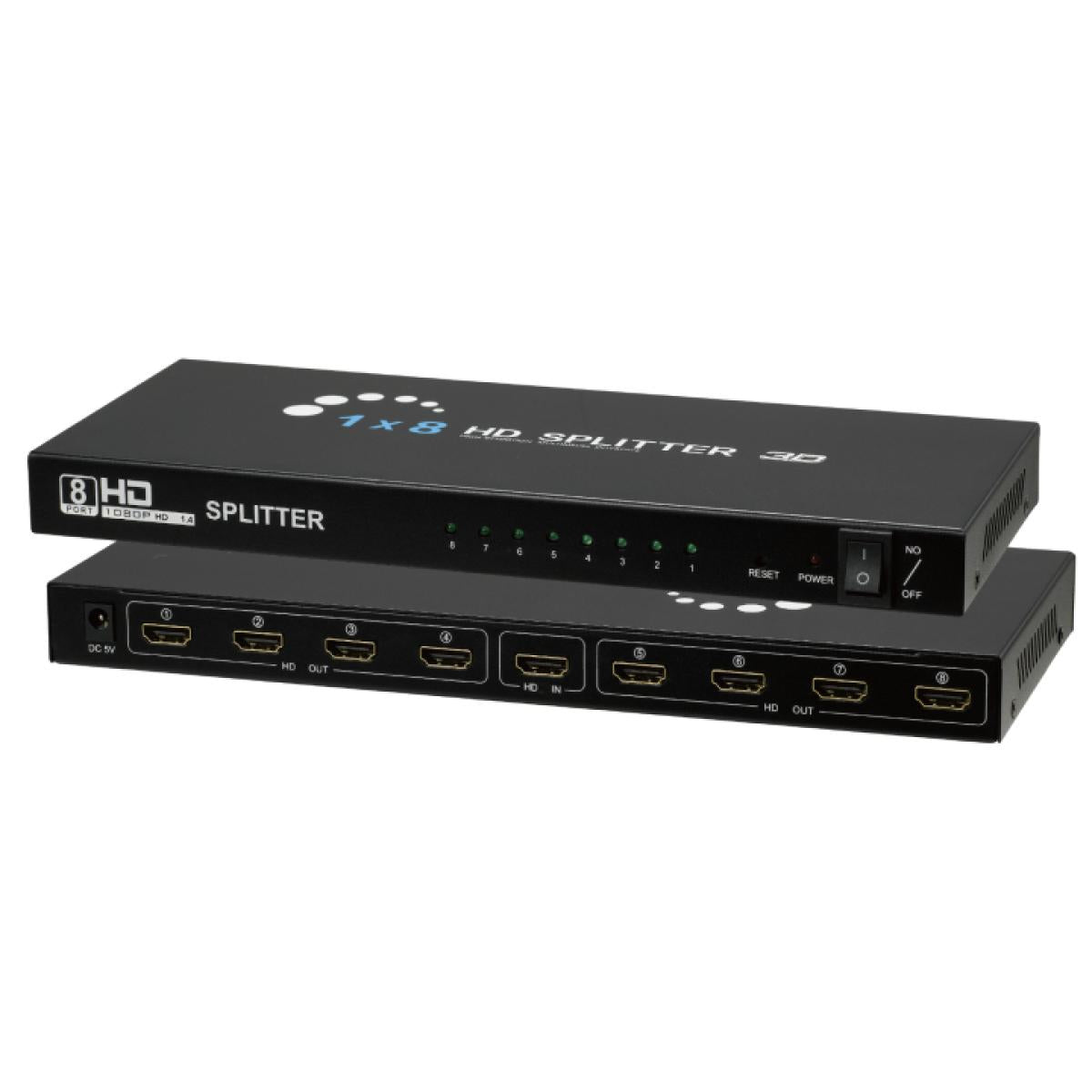 HAING HI-108F 1x8 8 Ports HDMI Powered Splitter for Full HD 1080P & 3D 4K Support