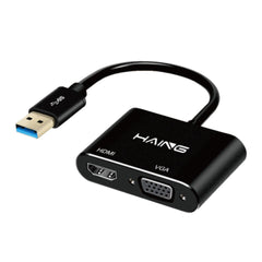 HAING USB 3.0 to HDMI VGA Adapter Converter