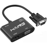 GENERIC HAING 2 IN 1 VGA to HDMI+VGA Adapter with Audio, HDMI cable