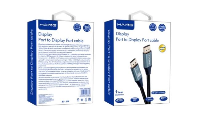 Haing Hi 2015 Uhd DisplayPort to DisplayPort Cable 1.8 meter