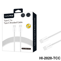 Haing TYPE-C TO TYPE-C BRAIDED WHITE CABLE 1.2MHI- 2020-TCC