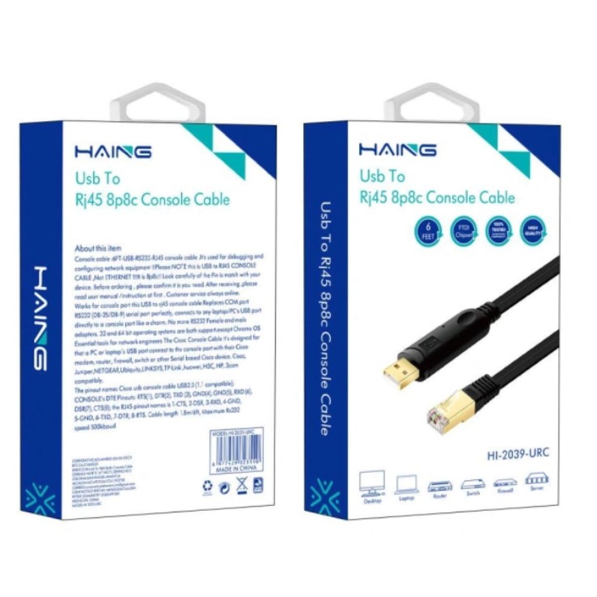 HAING HI-2039-URC USB To Rj45 8p8c Console Cable 1.8M