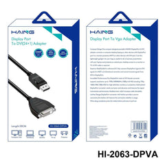 HAING HI-2063-DPVA Display Port To Single-Link DVI-D Monitor Adapter Cable 20cm