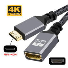 HAING HI-2069-MHFC Mini HDMI Male to HDMI Female Adapter 15cm