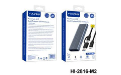 Haing Hi 2816 M2 Aluminum M.2 Dyal Protocol SSD Enclosure, 10gbps, solid state drive