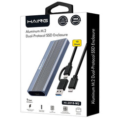 HAING Aluminum M.2 Dual-Protocol SSD Enclosure SKU: HI-2818-M2 Categories: Laptop Accessories, SSD Hard Disk, Storage Products | HI-2818-M2 | - CompuMe