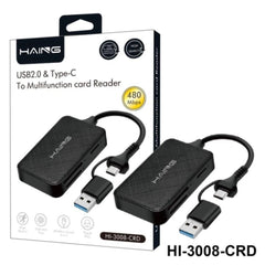 HAING HI-3008-CRD USB2.0 & Type-C to Multi-function Card Reader