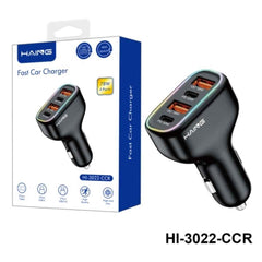 HAING HI - 3022 - CCR Fast Car Charger 4 Ports 78W