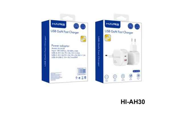 Haing Hi AH30 USB Gan Fast Charger 30w 2 Ports