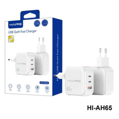 HAING HI - AH65 USB GaN Fast Charger 65W 3ports, chargers