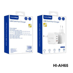 HAING HI - AH65 USB GaN Fast Charger 65W 3ports, chargers